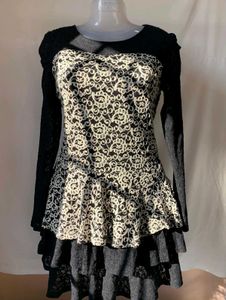 Lace Detail Mini mesh Dress