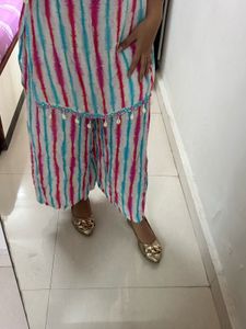 Ethnic Kurti Palazzo Set + Combo Belly