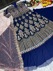 Blue Long Top With Lehenga