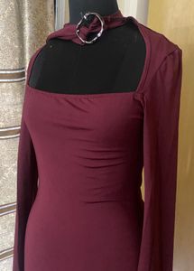 New Me NecknBelt Detail Bodycon Dress