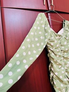 Polka Dot Dress Green - Size S