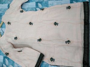 Embroidered Kurti with Lace Trim