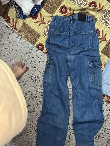Blue Denim Cargo Pants