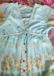 Floral Lace Trim Blouse