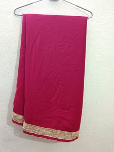 Plane Red Georget Saree
