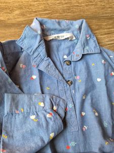 Cute Girls&#39; Denim Style Dress