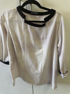 Fablestreets White With Black Lining Formal Top