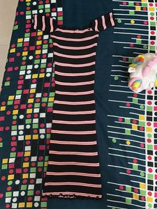 Striped Bodycon Midi Dress