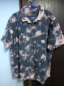 Bleach Dye Button-Down Shirt