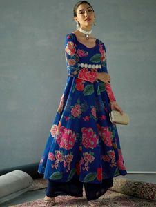 Floral Print Anarkali Kurta Set