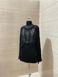 Zara crochet oversized sweater