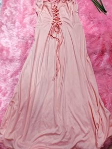 Pink Corset Style Midi Dress