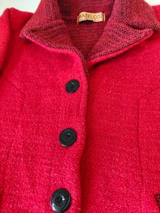 Red Wool Blend Coat