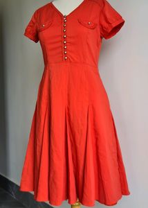 Korean Flared Dress, Lighter In Real