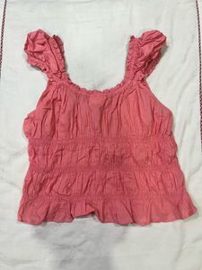 Cute Pink Shirred Top