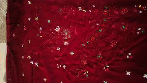 New Maroon Net Saree