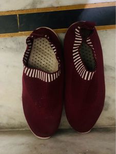 Comfortable Maroon Slip-On Shoes