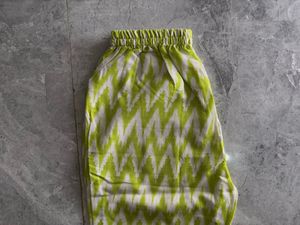 Vibrant Fluorescent Green Printed Cotton Kurta Set