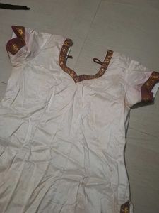 White &amp; Gold Ethnic Dress