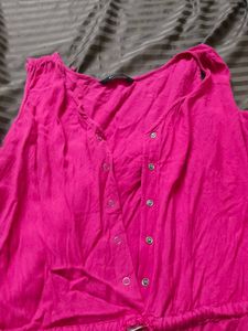 Hot Pink Sleeveless Jumpsuit