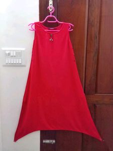 Red Sleeveless Kurta