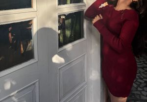 Red Knit Mini Dress