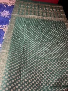 Sea Green Woven Design Banarasi Saree