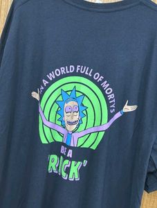 Oversized Rick And Morty Navy Blue T-shirt