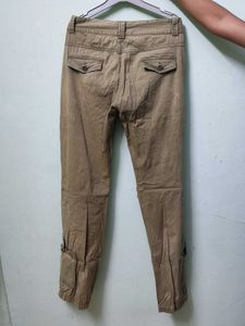 Khaki Ruched Cargo Pants