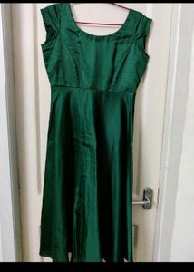 Magenta And Green Flowy  Dress