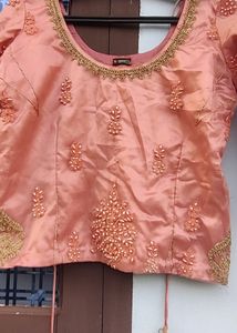 One Time Used Bridal Lehanga Peach Colour