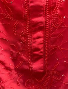 Red Unused Kurta Sharara Dupatta Set