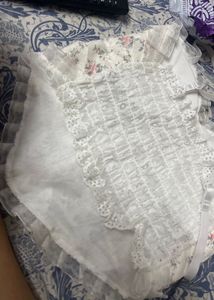Padded Floral White Corset Top