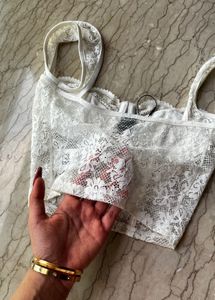 White Lace Corset Top