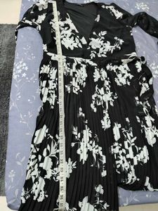 Harpa Black A-line Wrap Dress