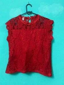 Red Lace Top