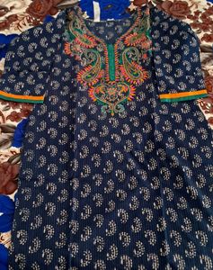 Embroidery Blue Kurti