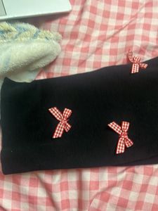 Cute Black Tank Top with Bows