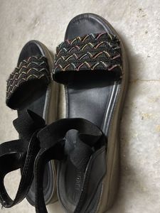 Black Woven Sandals