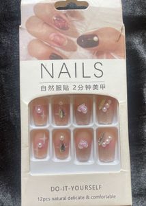 Pink Glitter Press-On Nails