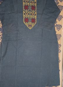 Women Grey Embroidered Kurti