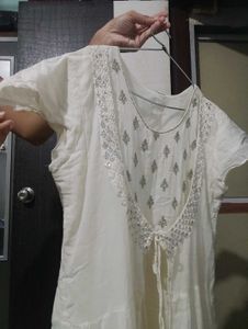 Attached Anarkali Jacket Style Cotton Gown