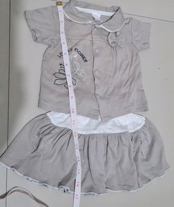 Baby Girls Daily Wear Top And Skirt