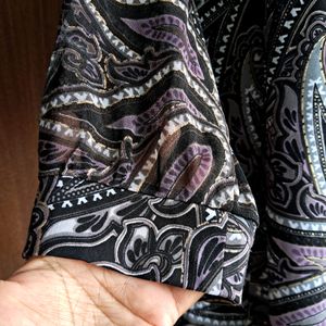 Imported Leaf Printed Western Party Top