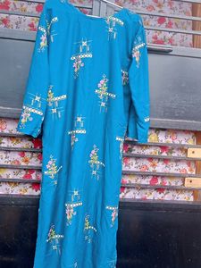 Sea Green Single Printed Kurti... 💙💙