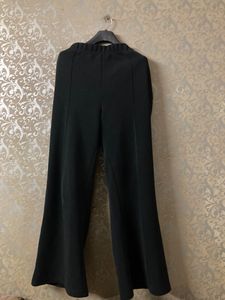 Black High Waisted Flare Trousers