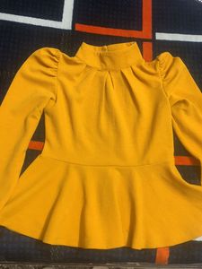 Mustard Color Peplum Top