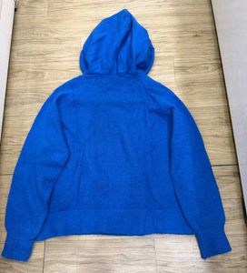 Blue Knit Hoodie Top - Size M/L