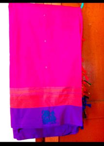 Pink Purple Silk Saree