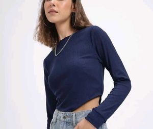 Navy Long Sleeve Top